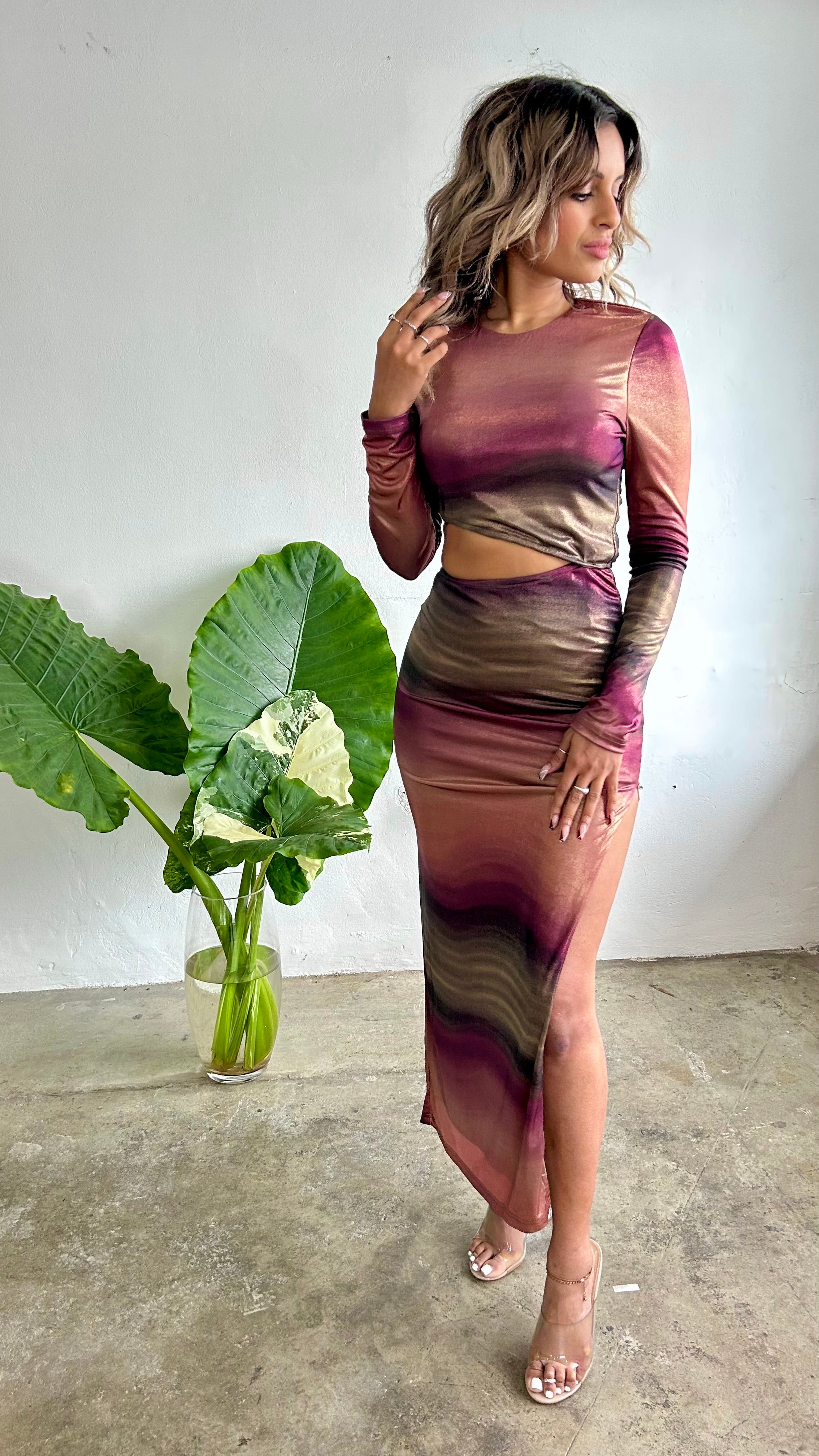 Stand Out Metallic Midi Dress