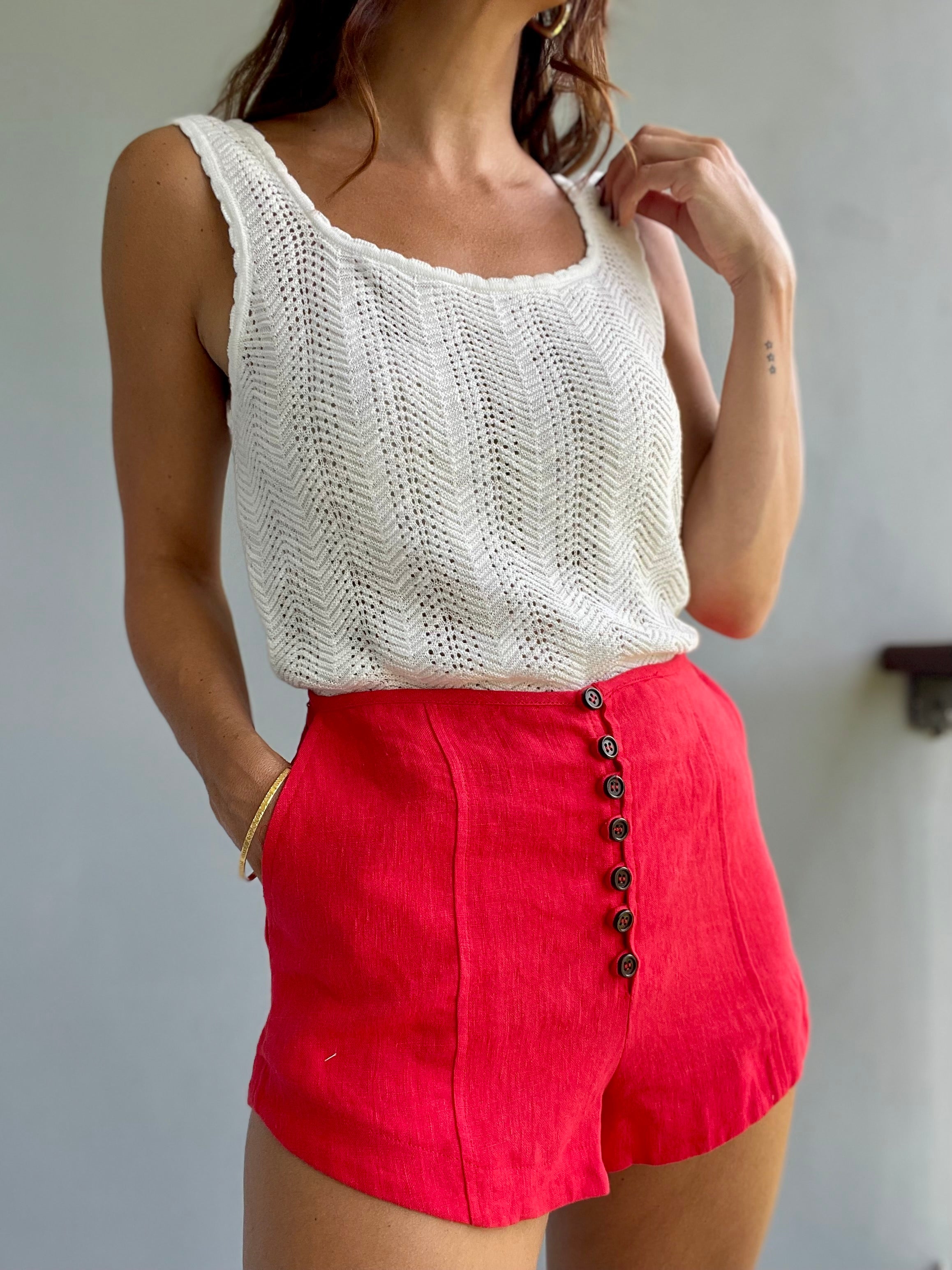Taryn White Knit Top