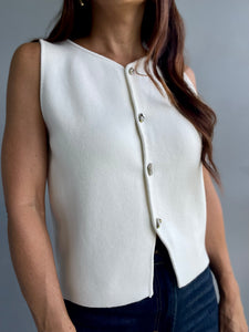 Gabby White Knit Vest