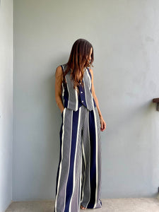 On Point Stripe Navy Pants