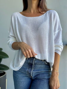 Daniella Knit Top ~ White