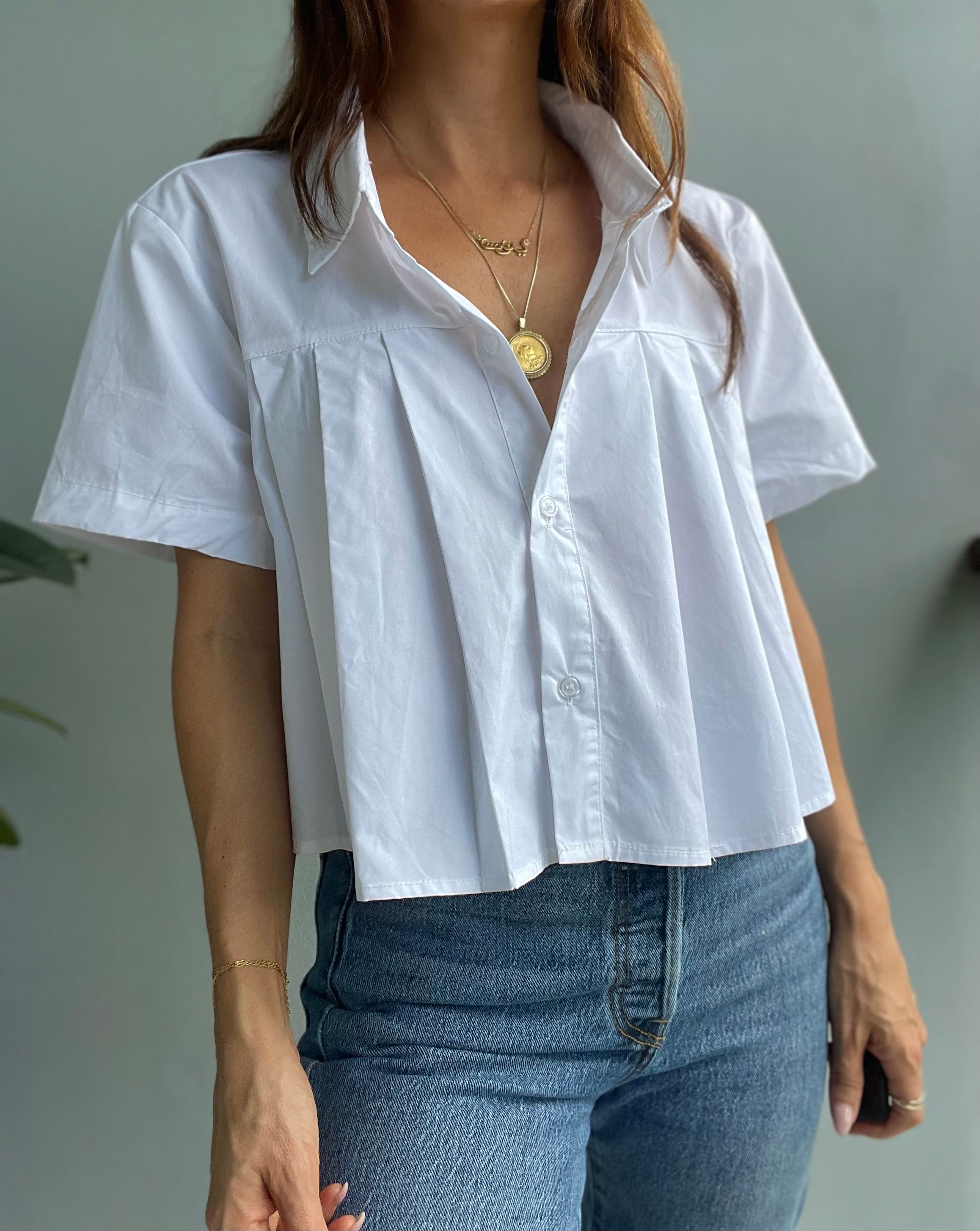 Coastal Breeze Cropped Shirt