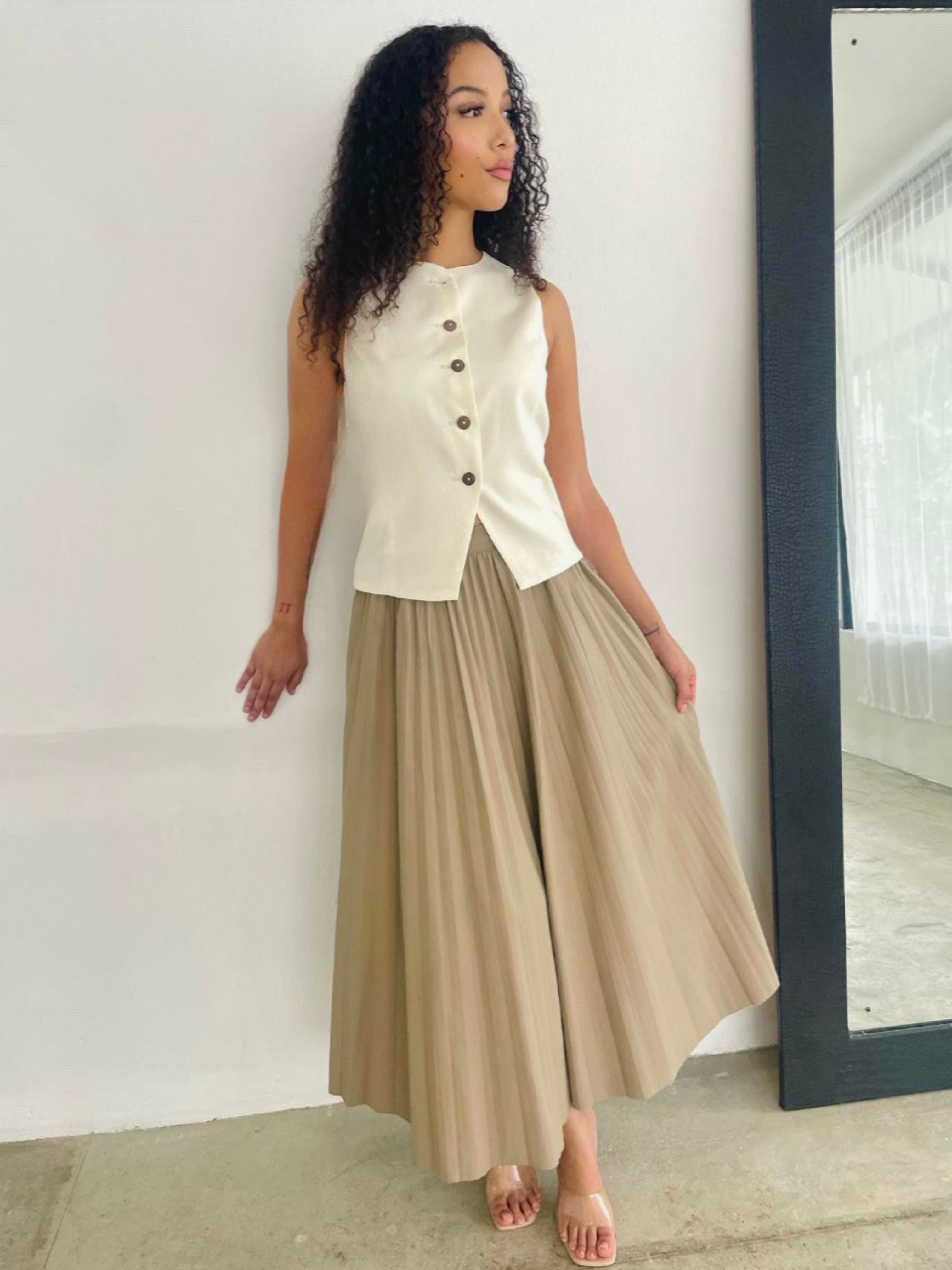 Eva Skirt ~ Khaki