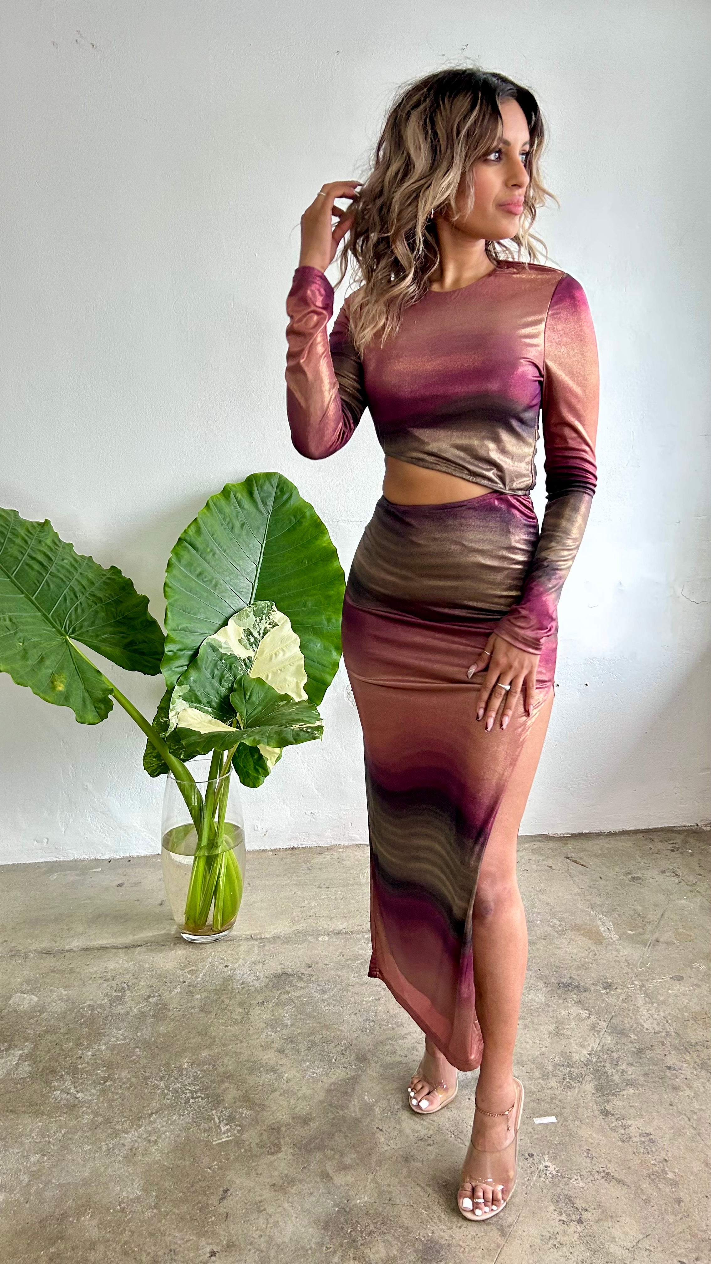 Stand Out Metallic Midi Dress