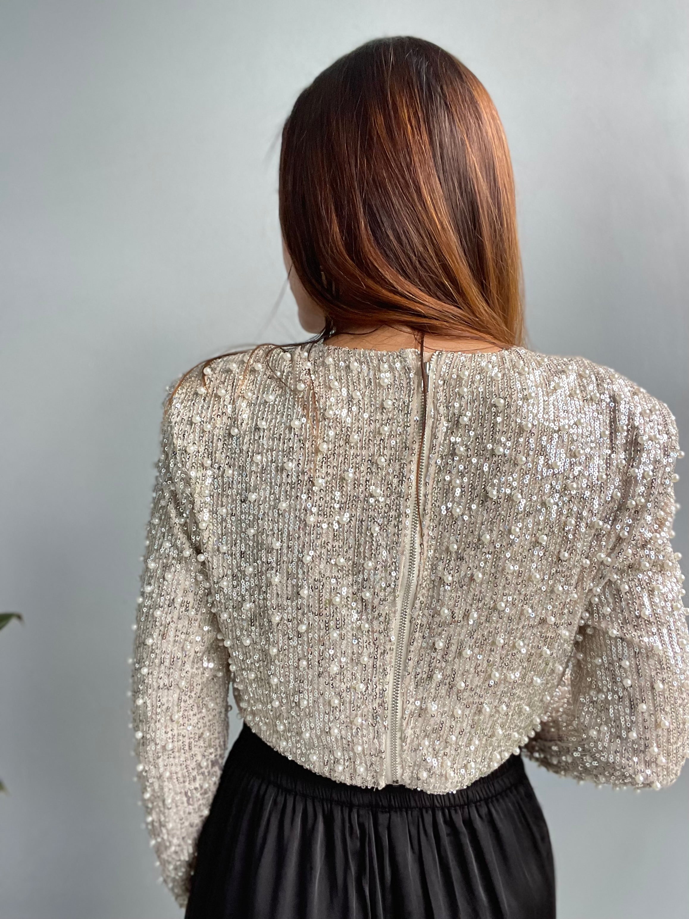 Glow from Within Sequin Crop Top