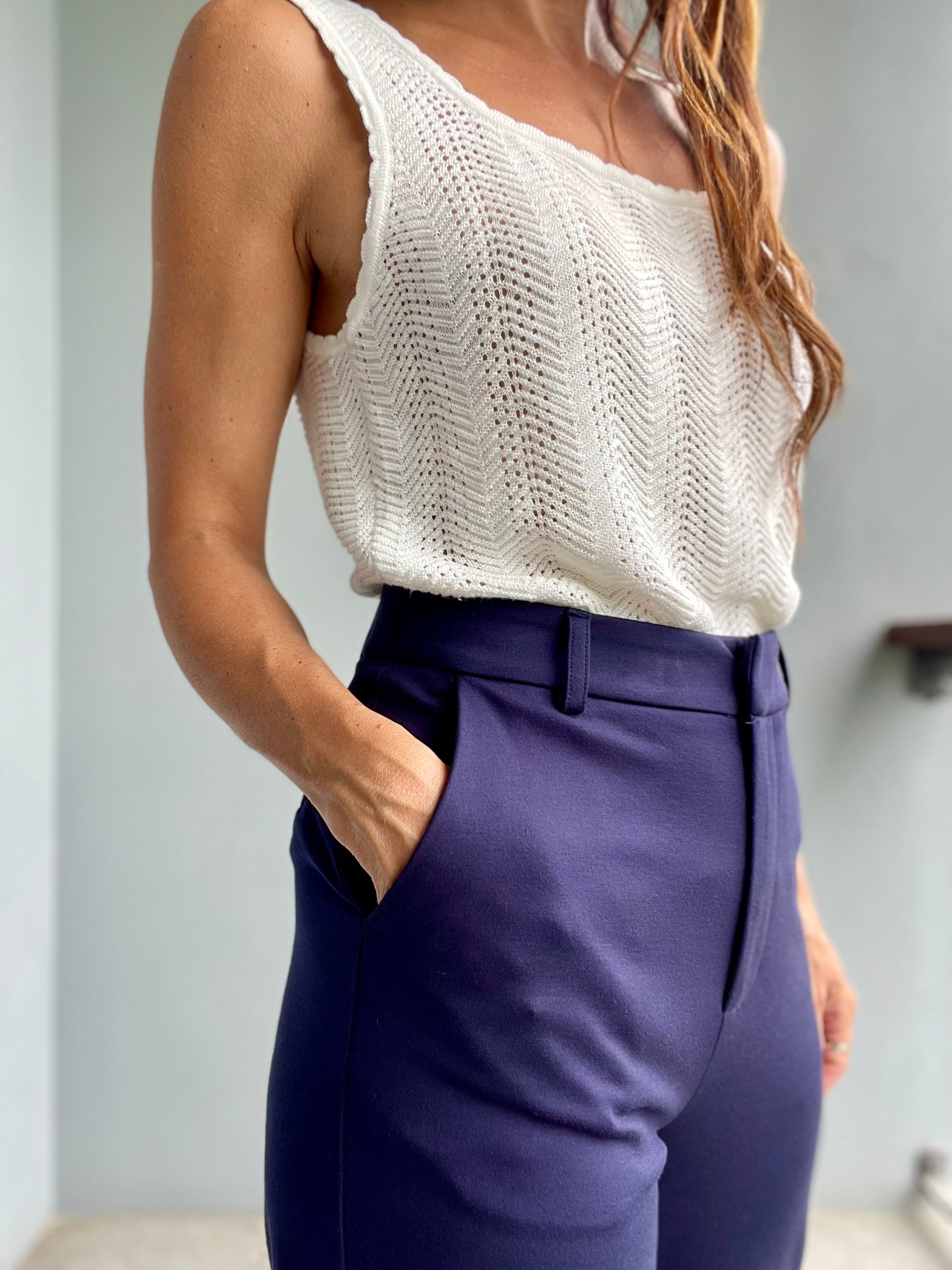 Classic Fit Navy Pants