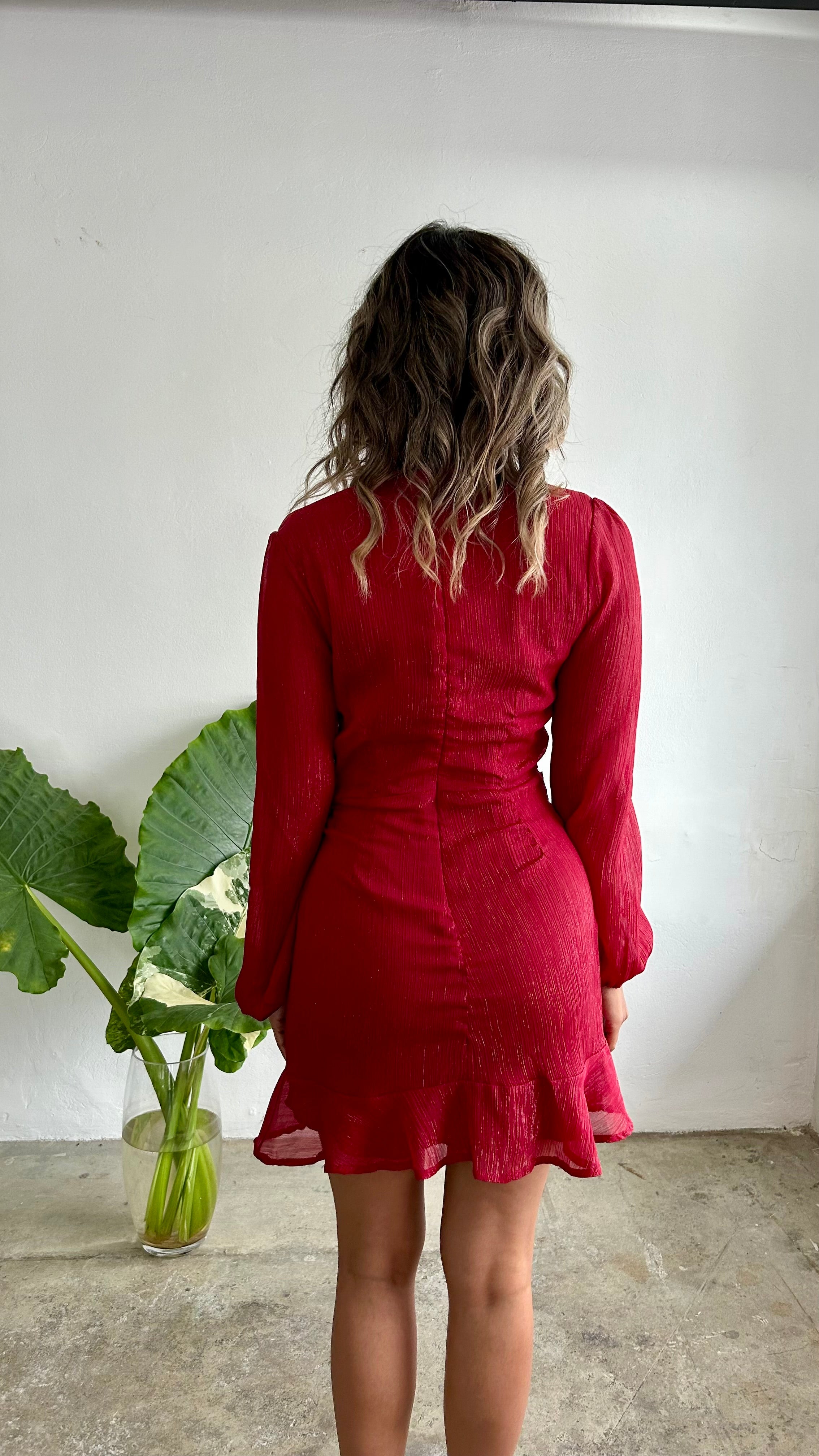 Poinsettia Red Mini Dress
