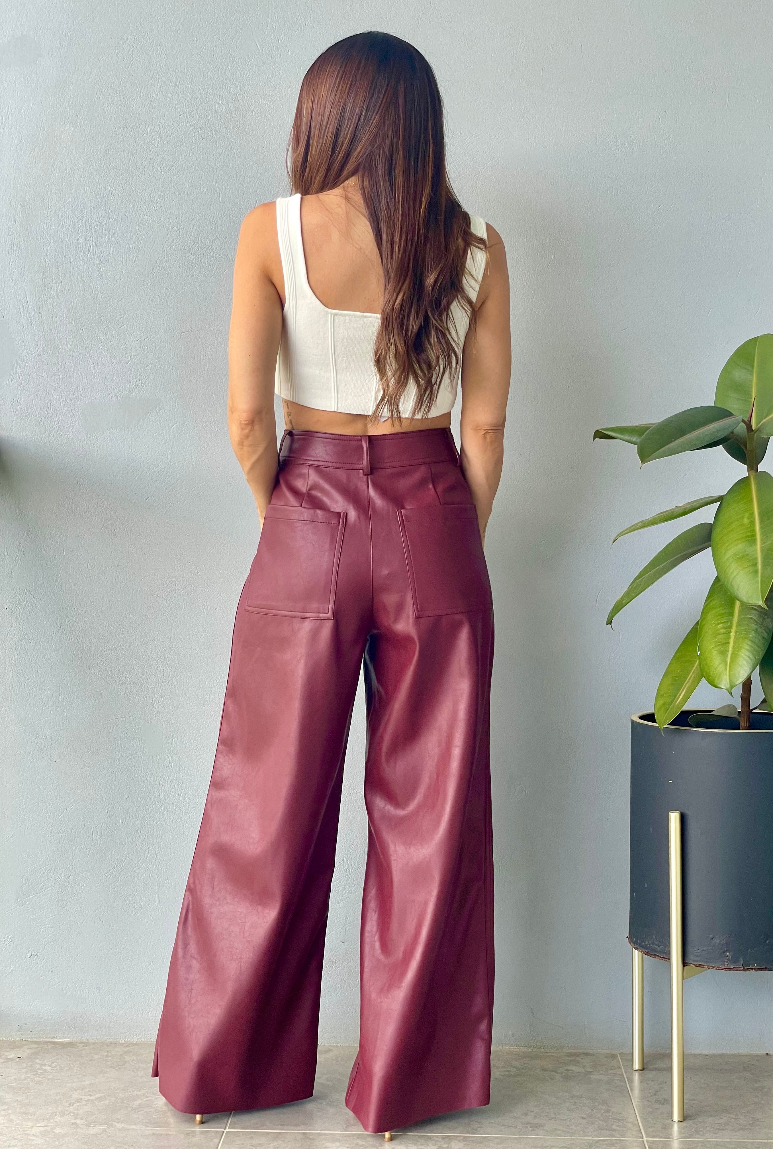 Dusk Til Dawn Leather Pants ~ Burgundy