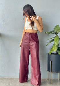 Dusk Til Dawn Leather Pants ~ Burgundy