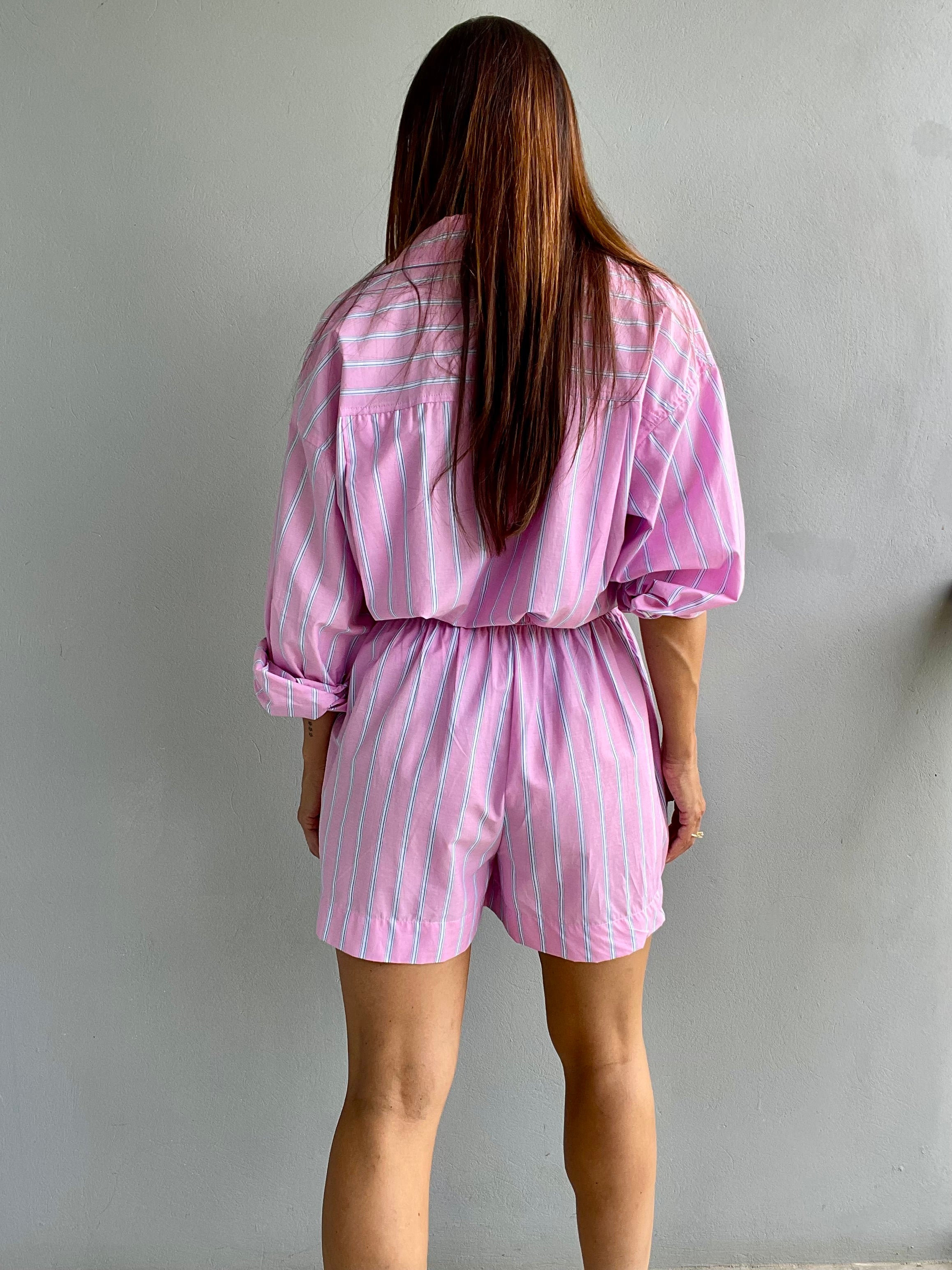 Dove Pink Stripe Shorts
