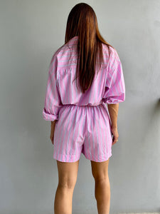 Dove Pink Stripe Shorts