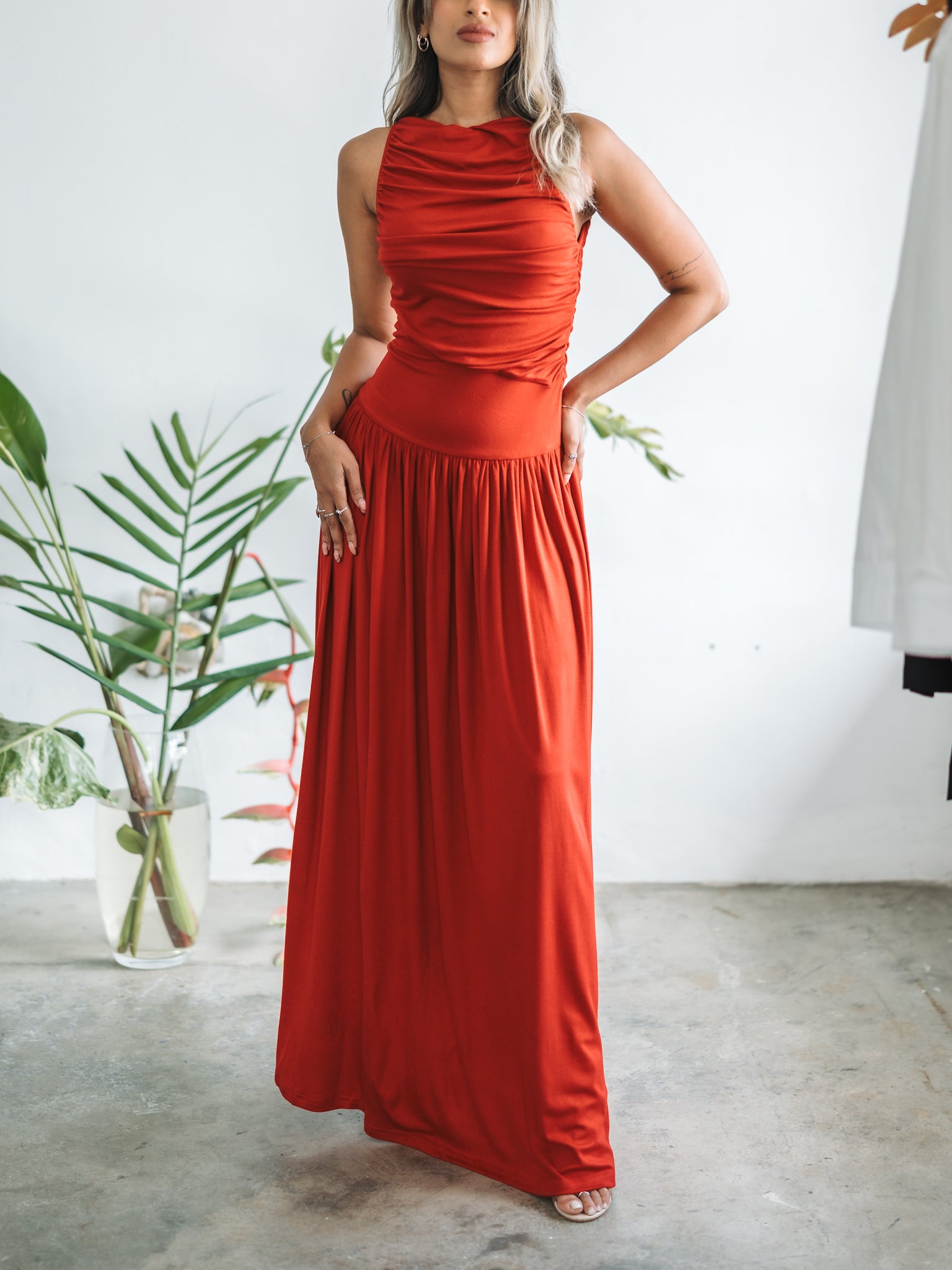Pia Red Maxi Dress