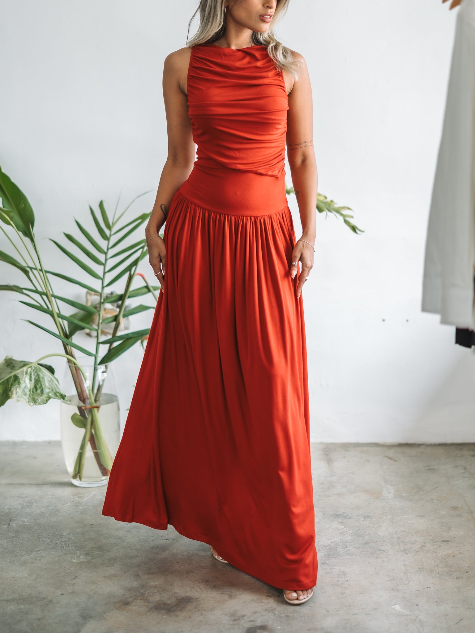 Pia Red Maxi Dress