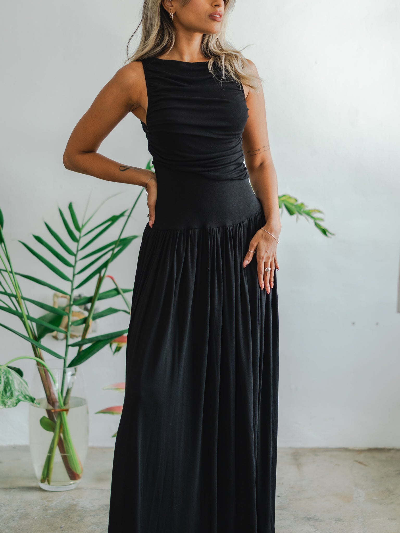 Pia Black Maxi Dress