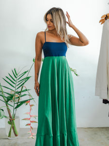 Dayna Flowy Maxi Dress ~ Blue + Green