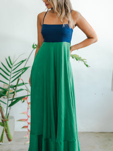 Dayna Flowy Maxi Dress ~ Blue + Green