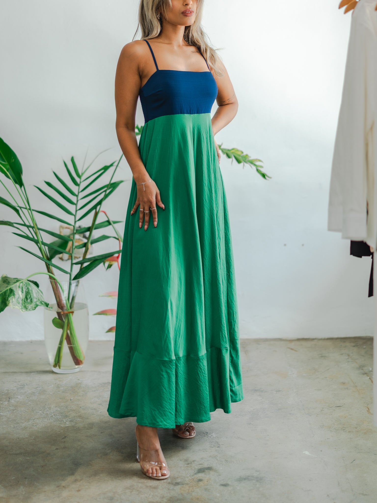Dayna Flowy Maxi Dress ~ Blue + Green
