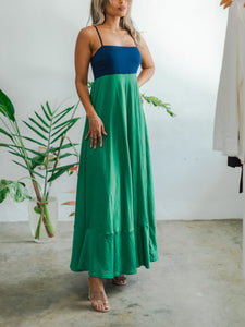 Dayna Flowy Maxi Dress ~ Blue + Green