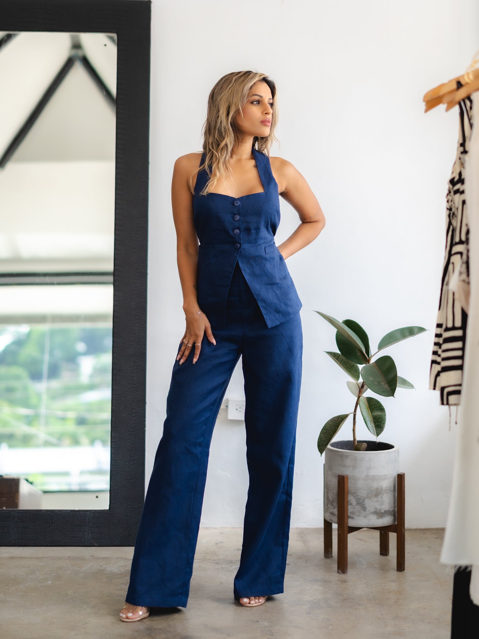 Keep it Together Navy Linen Pants
