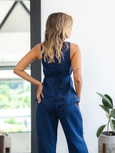 Keep it Together Navy Linen Vest