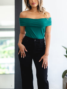 Kezia Green Off the Shoulder Top