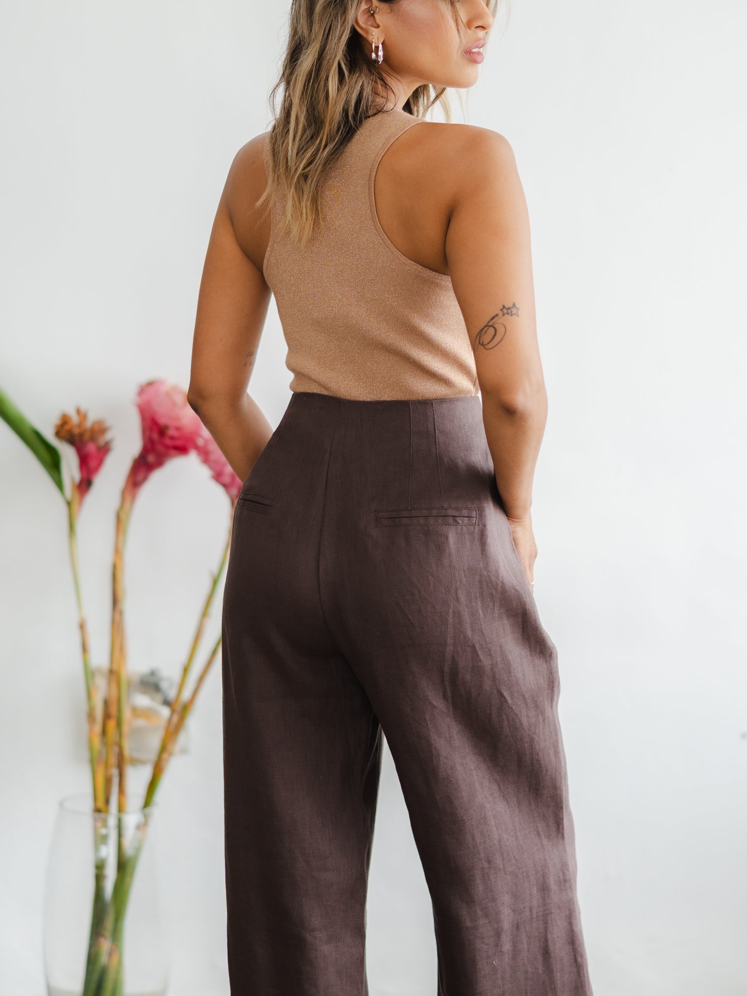 Keep it Together Brown Linen Pants
