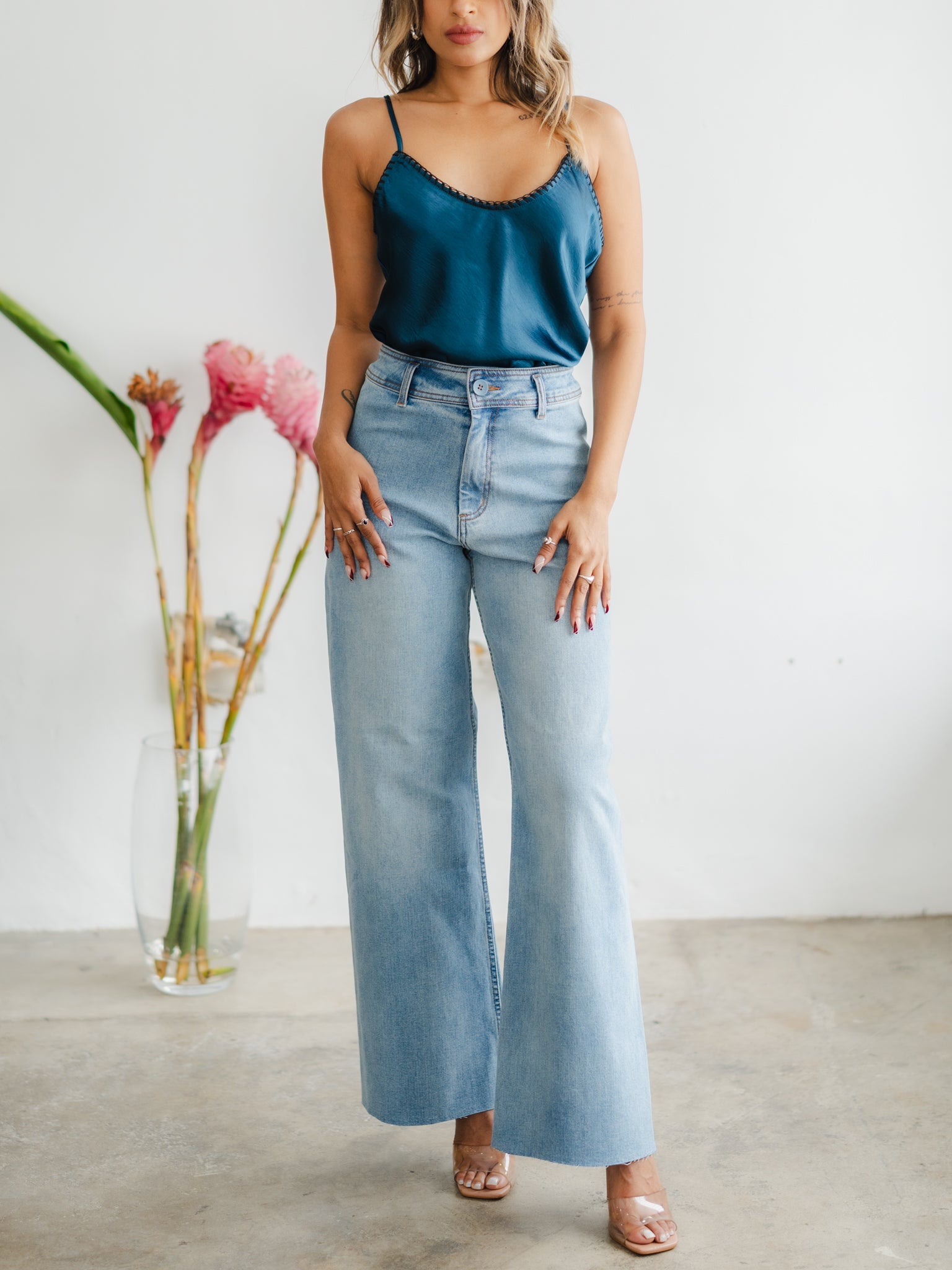 Lira Satin Cami ~ Teal