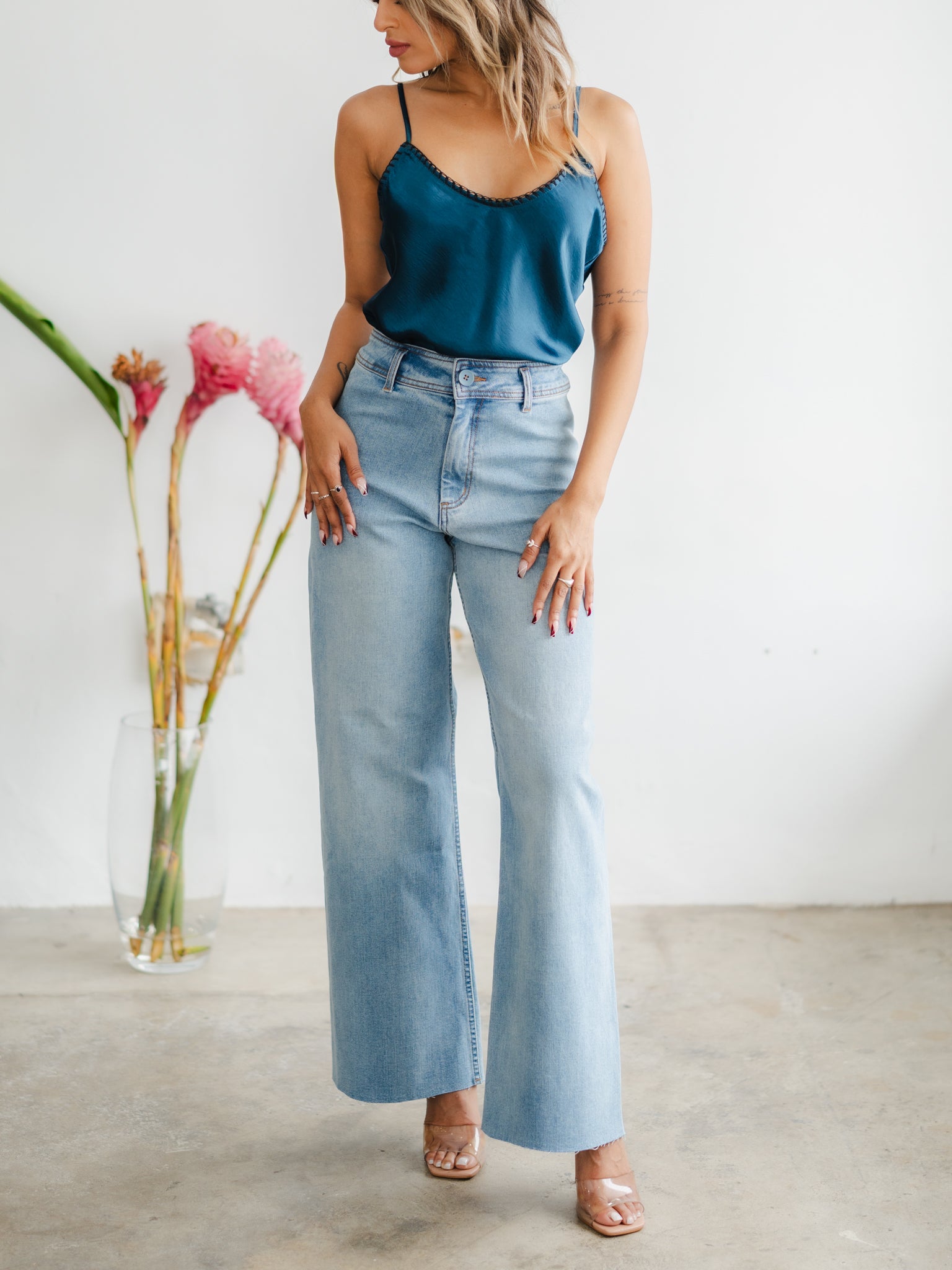 Lira Satin Cami ~ Teal