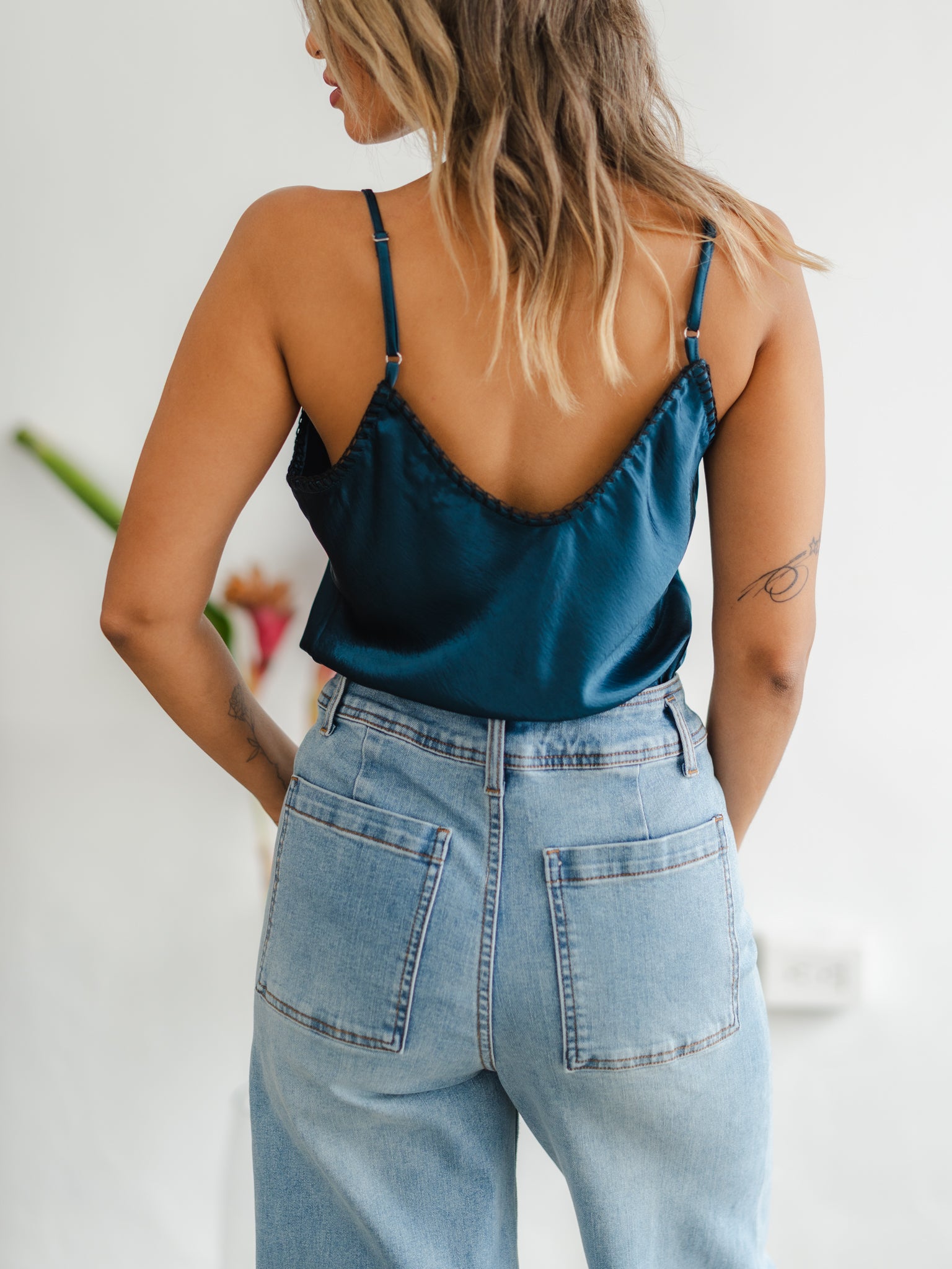 Lira Satin Cami ~ Teal