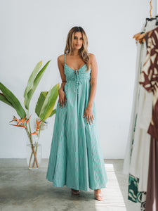 Coastline Strolls Green Maxi Dress