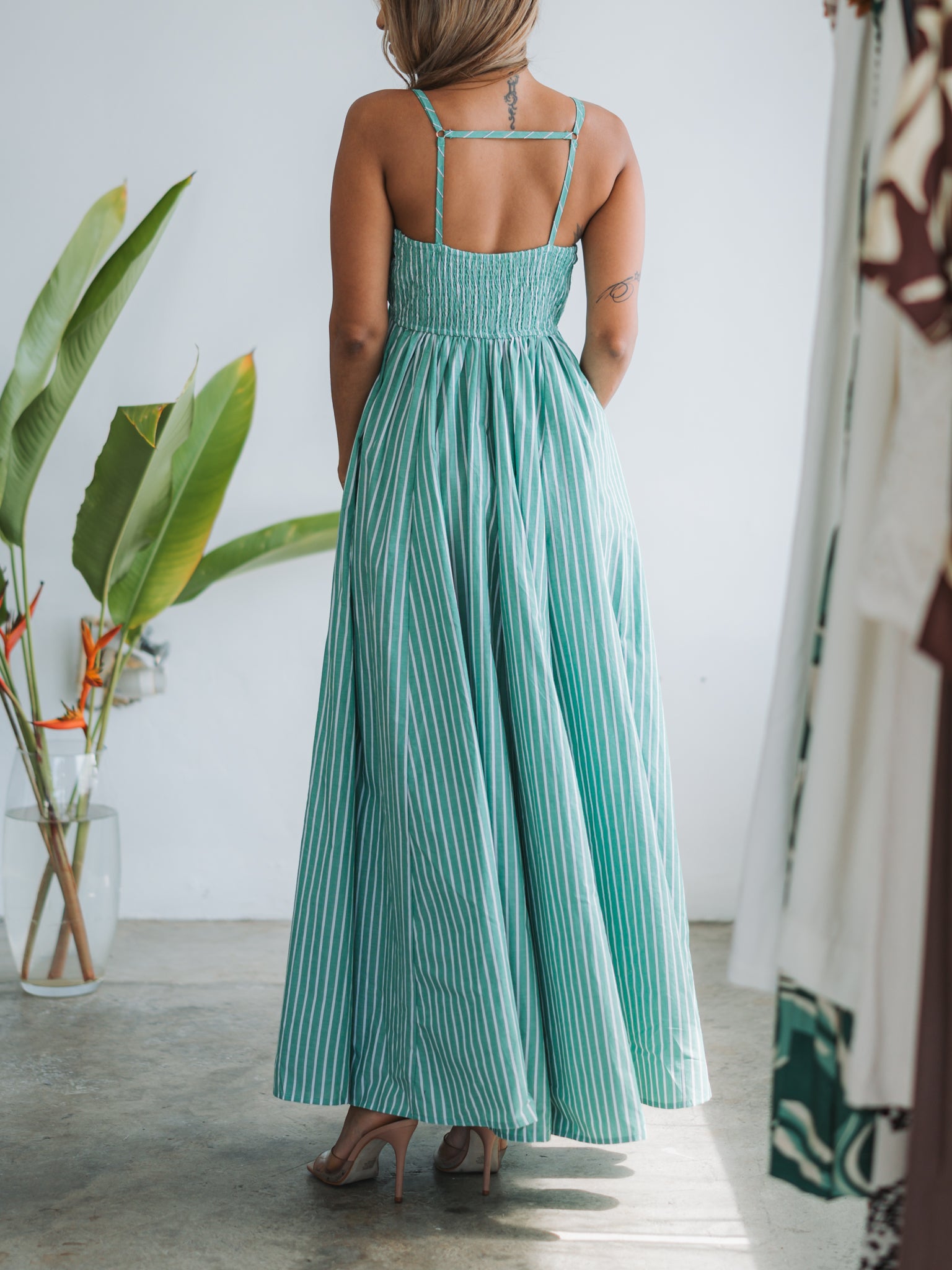 Coastline Strolls Green Maxi Dress
