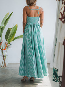 Coastline Strolls Green Maxi Dress