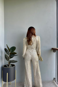 Make it Shine Jumpsuit ~ Champagne