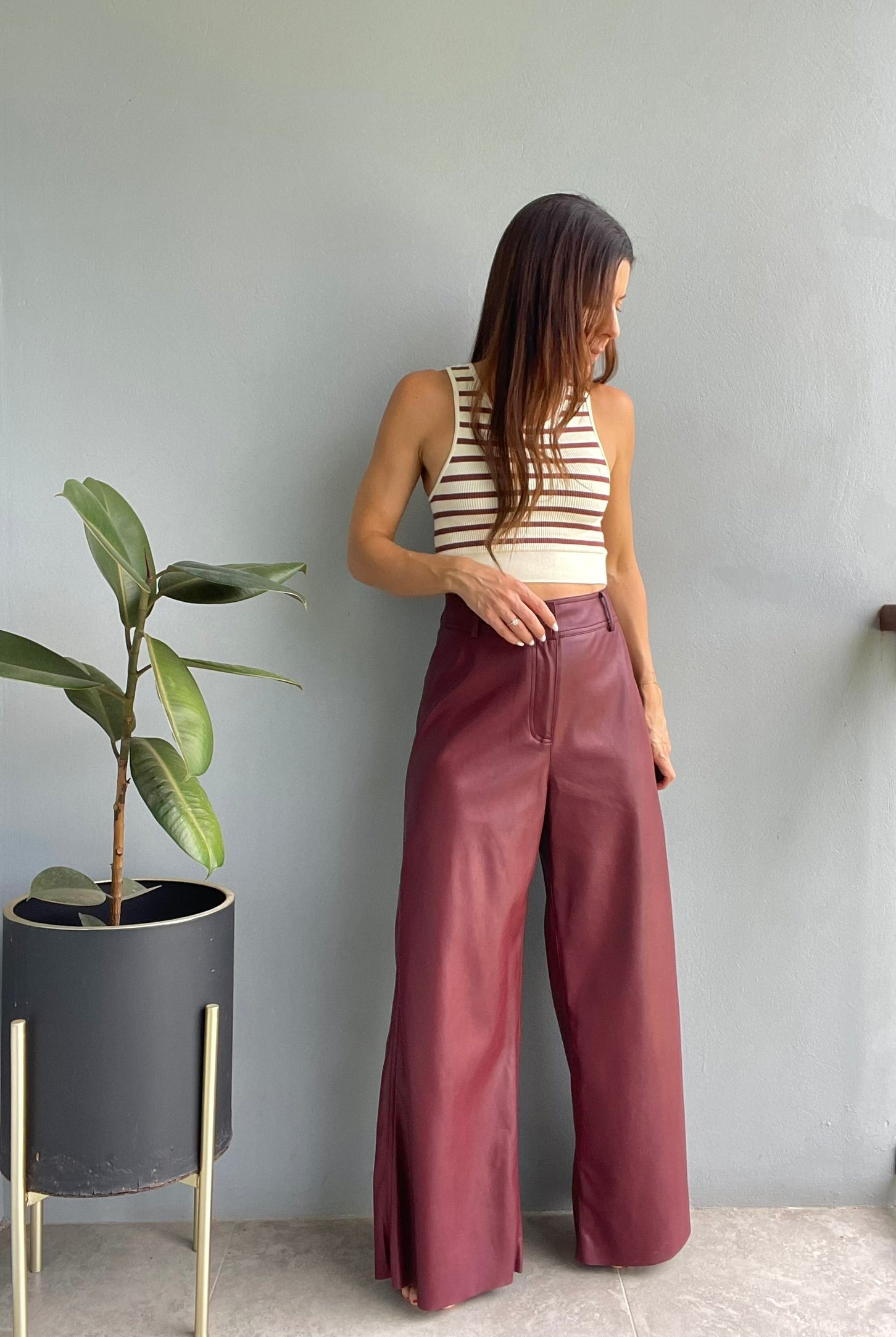 Dusk Til Dawn Leather Pants ~ Burgundy