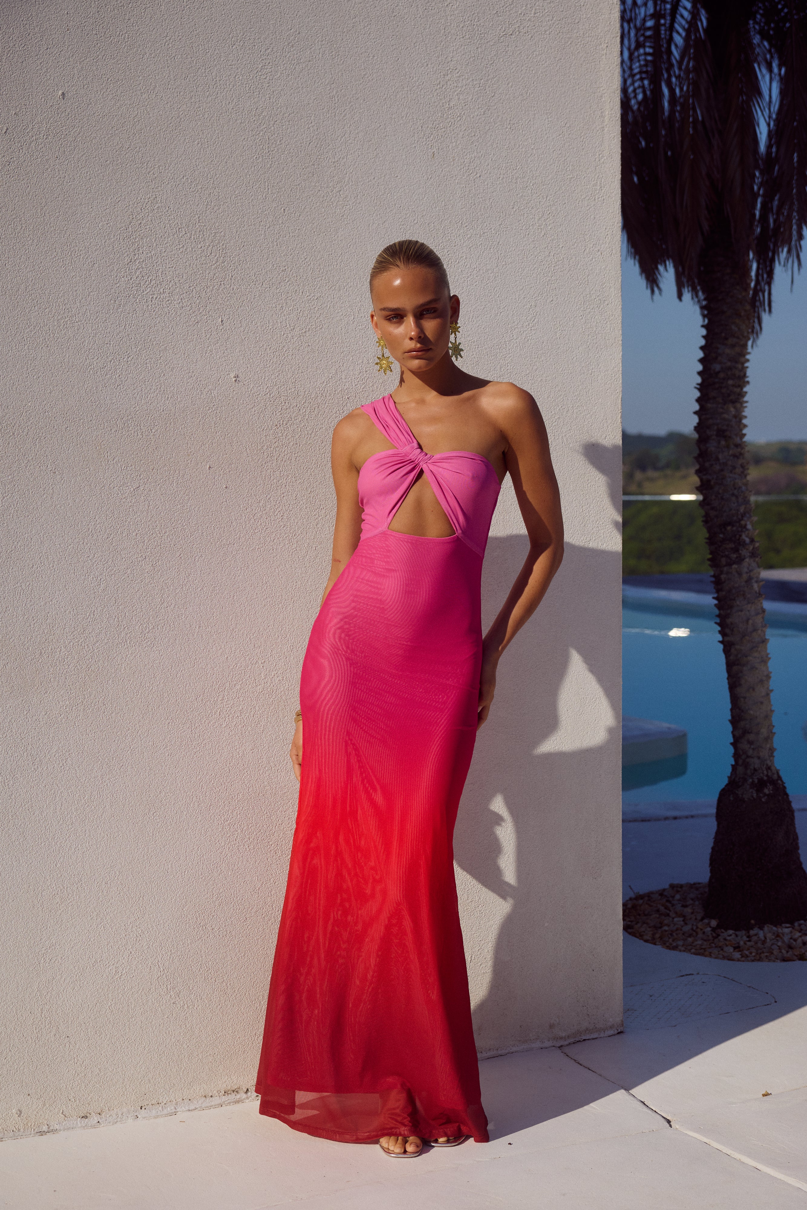 Kyree Pink Ombre Maxi Dress