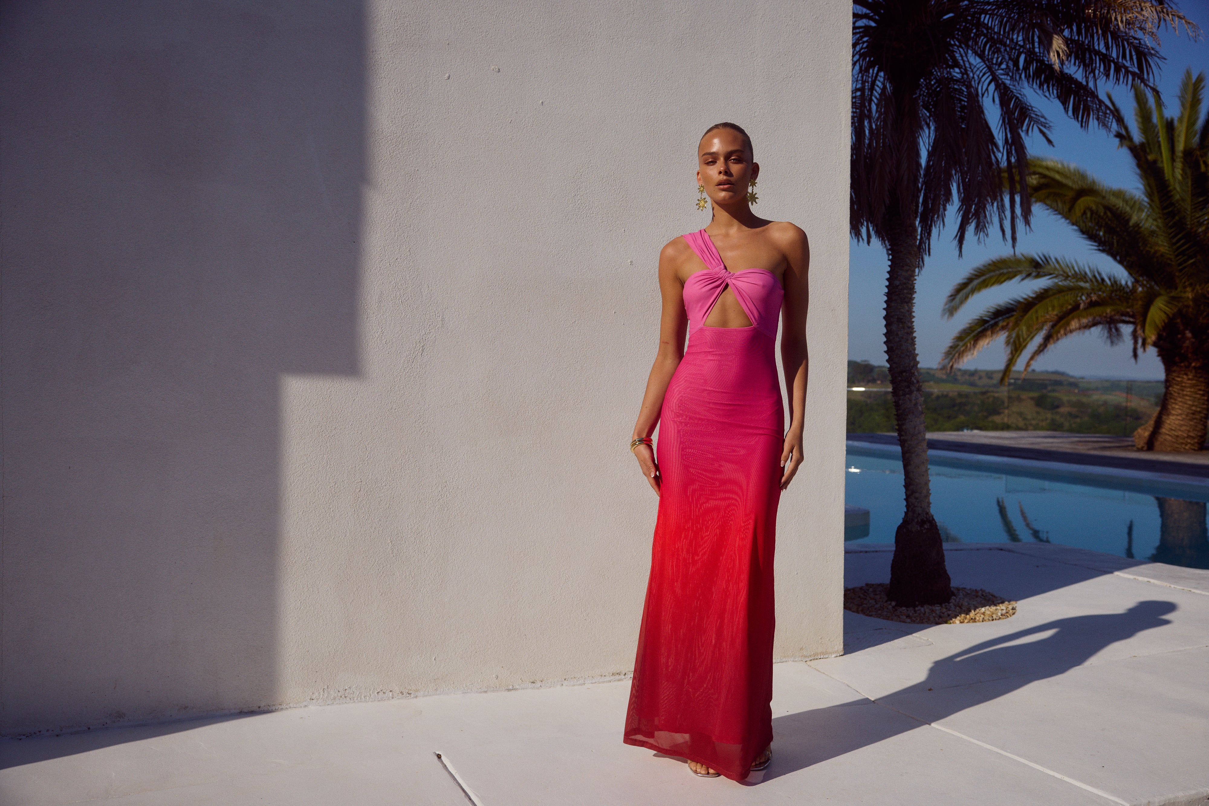 Kyree Pink Ombre Maxi Dress