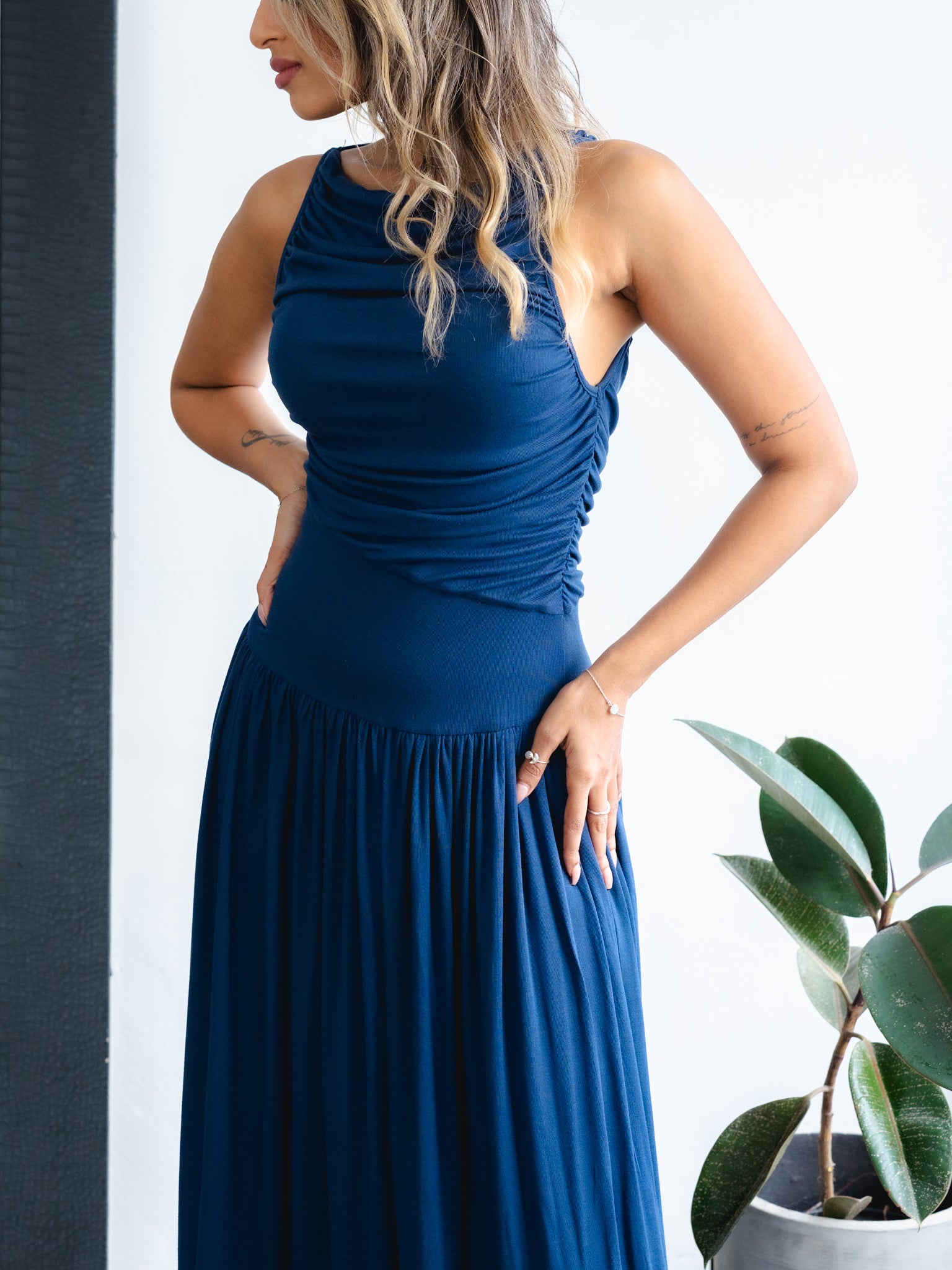 Pia Navy Maxi Dress