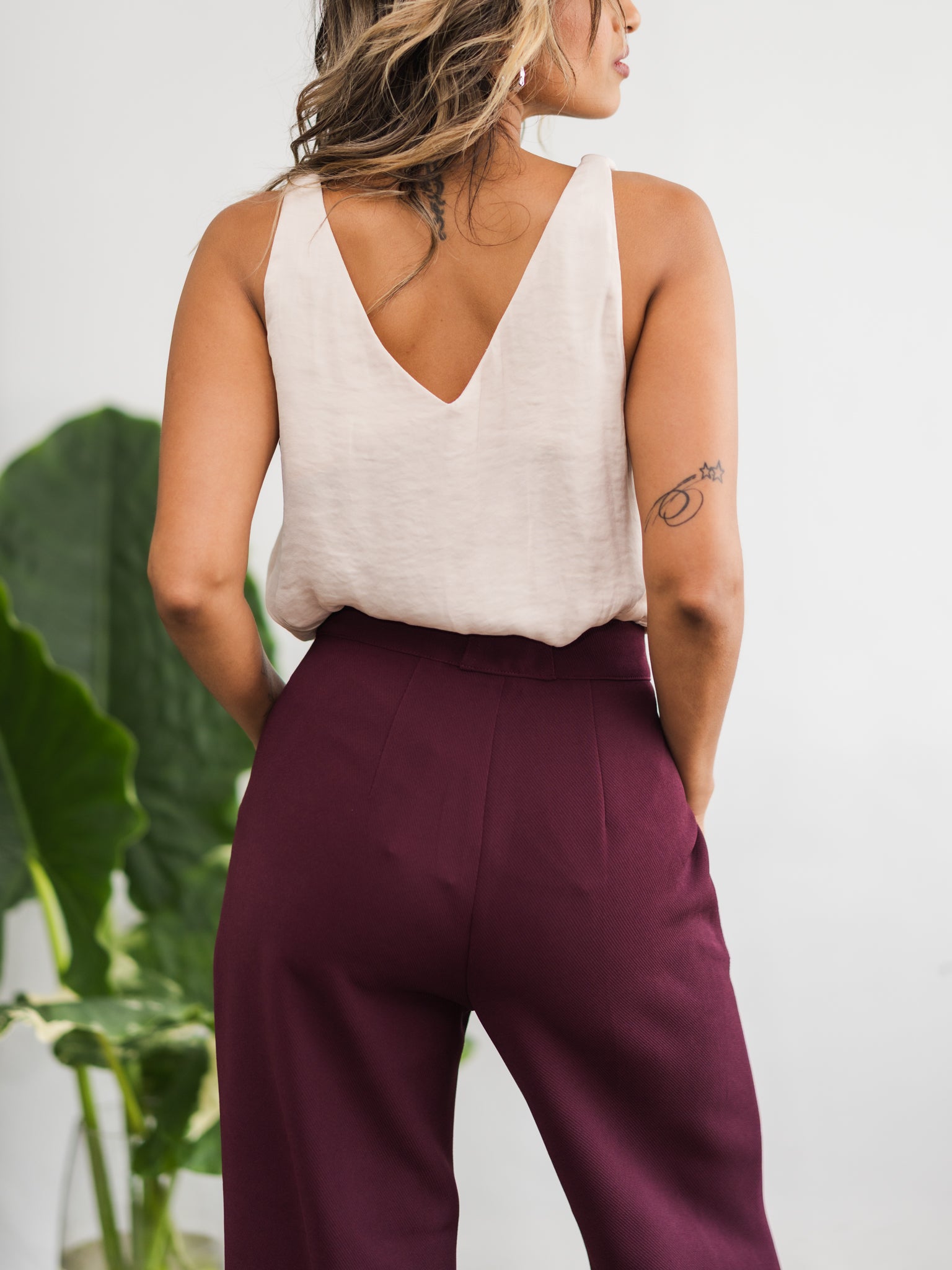 Amara Beige Satin Top