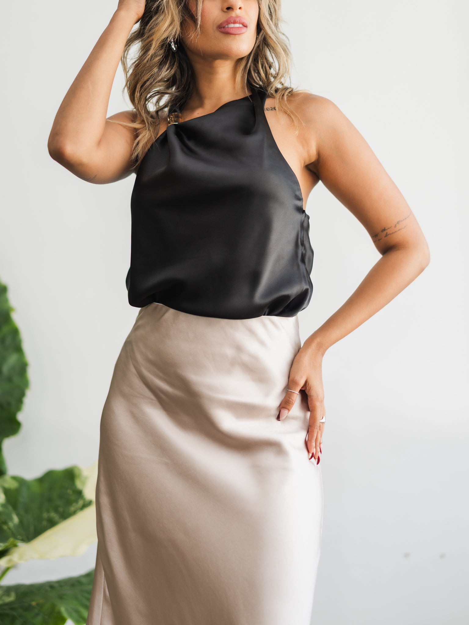 Lana Black Halter Top