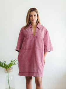 Burgundy Denim Shift Dress – Fly Boutique