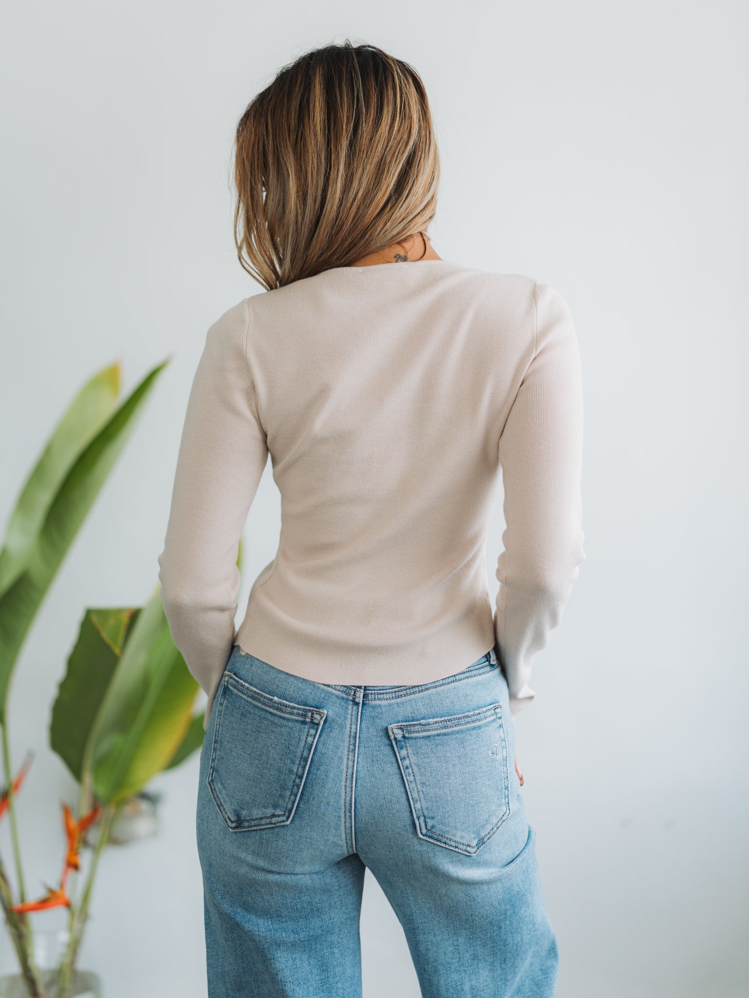 Calla Beige Knit Cardigan