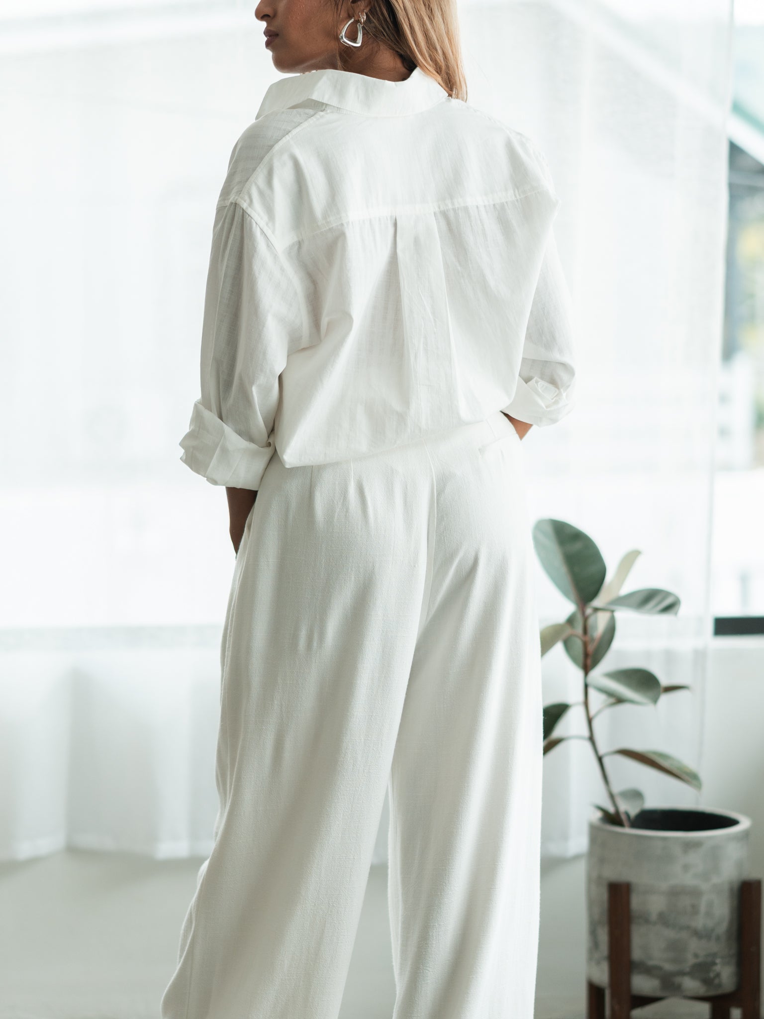 Stellar Cream Linen Trousers