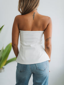 Dolton White Strapless Top
