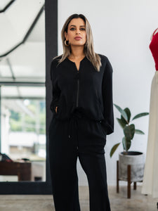 Gliding Along Black Soft Jacket