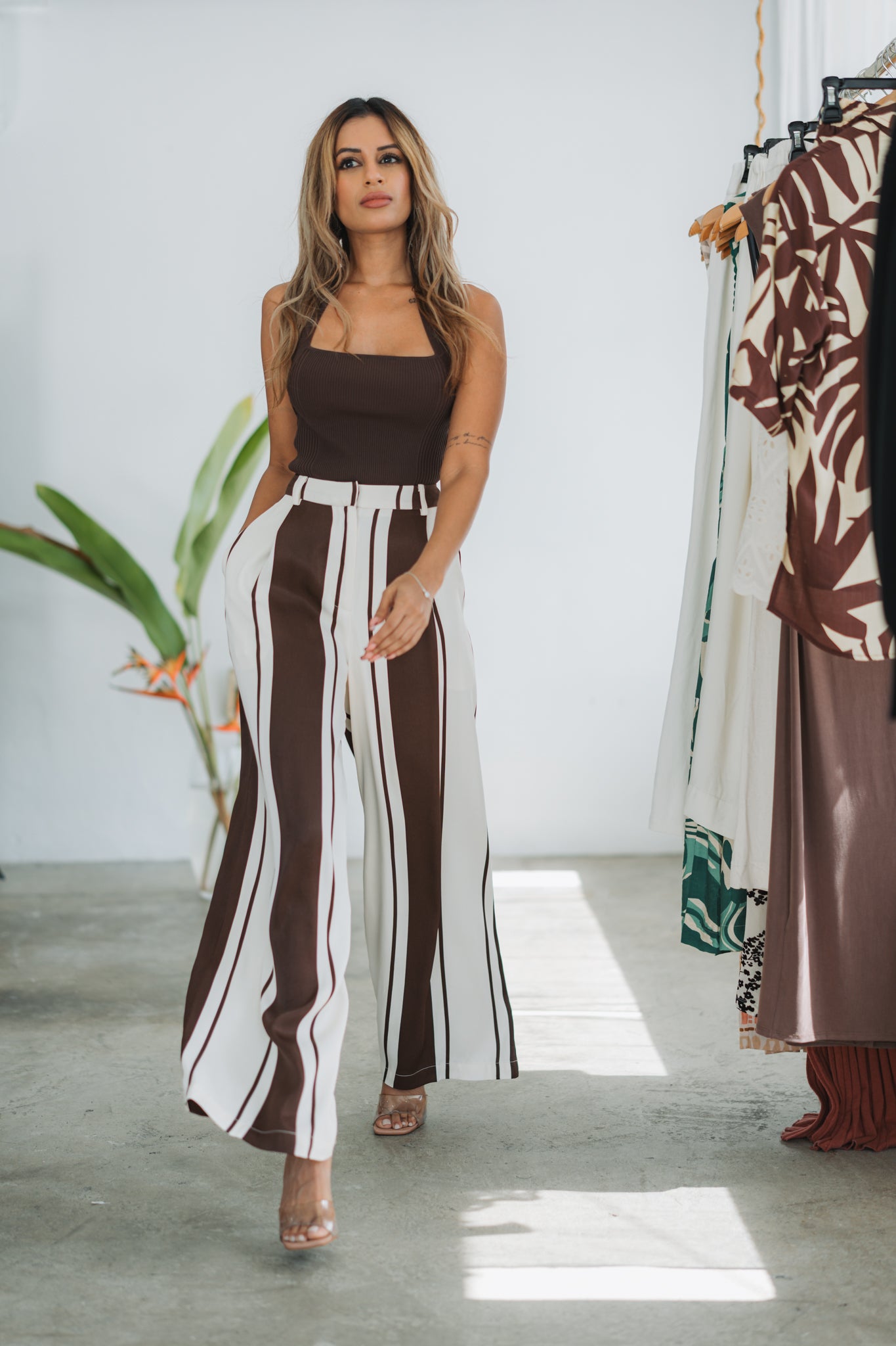 Lydia Brown Halter Top