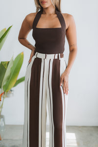 Lydia Brown Halter Top