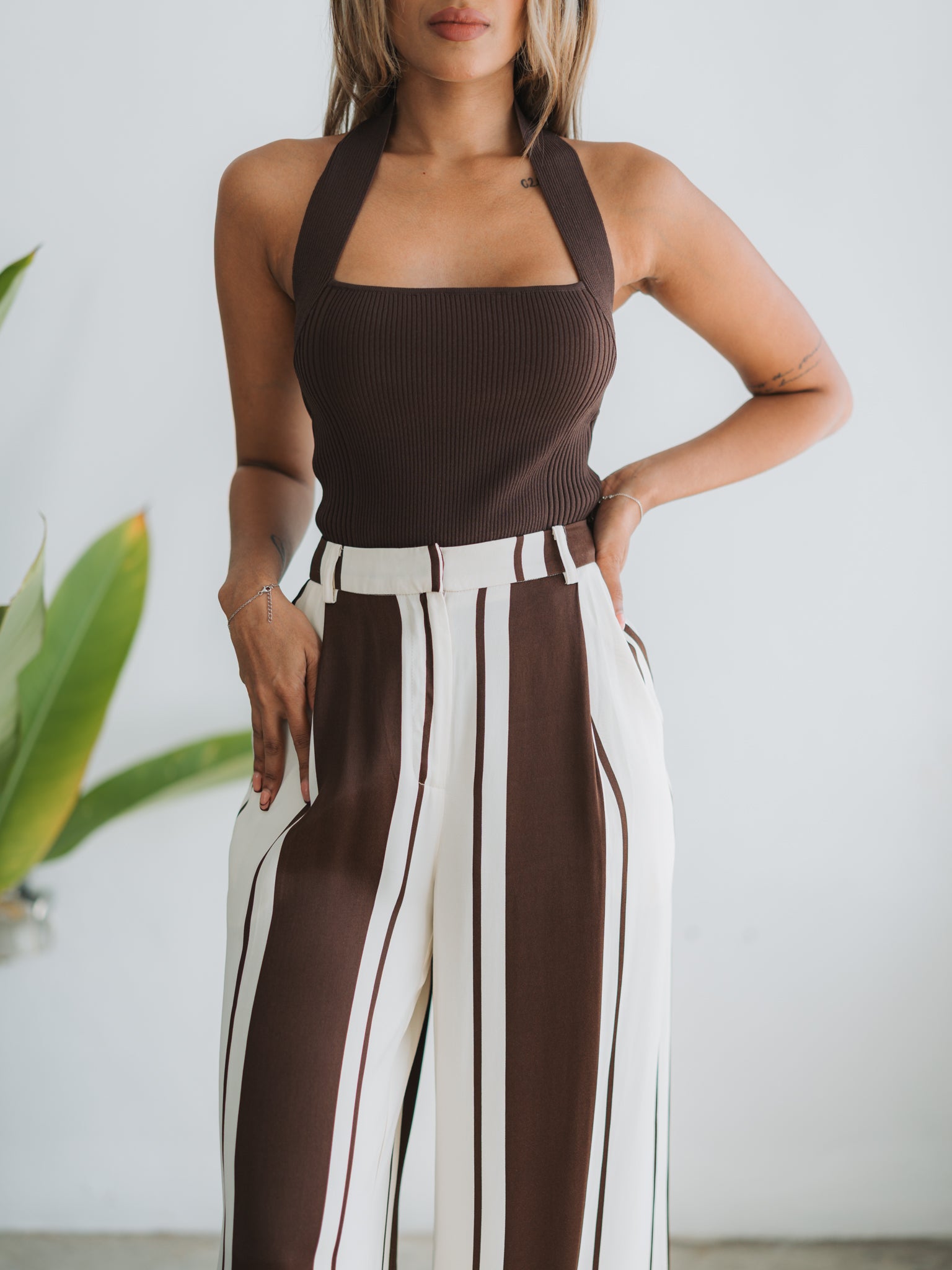Lydia Brown Halter Top