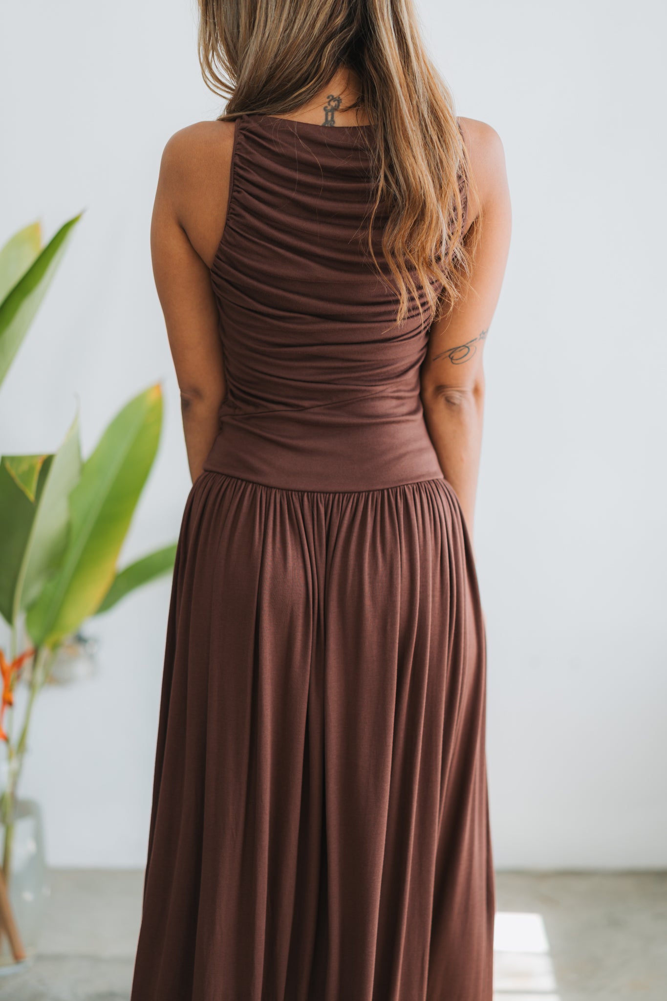 Pia Brown Maxi Dress