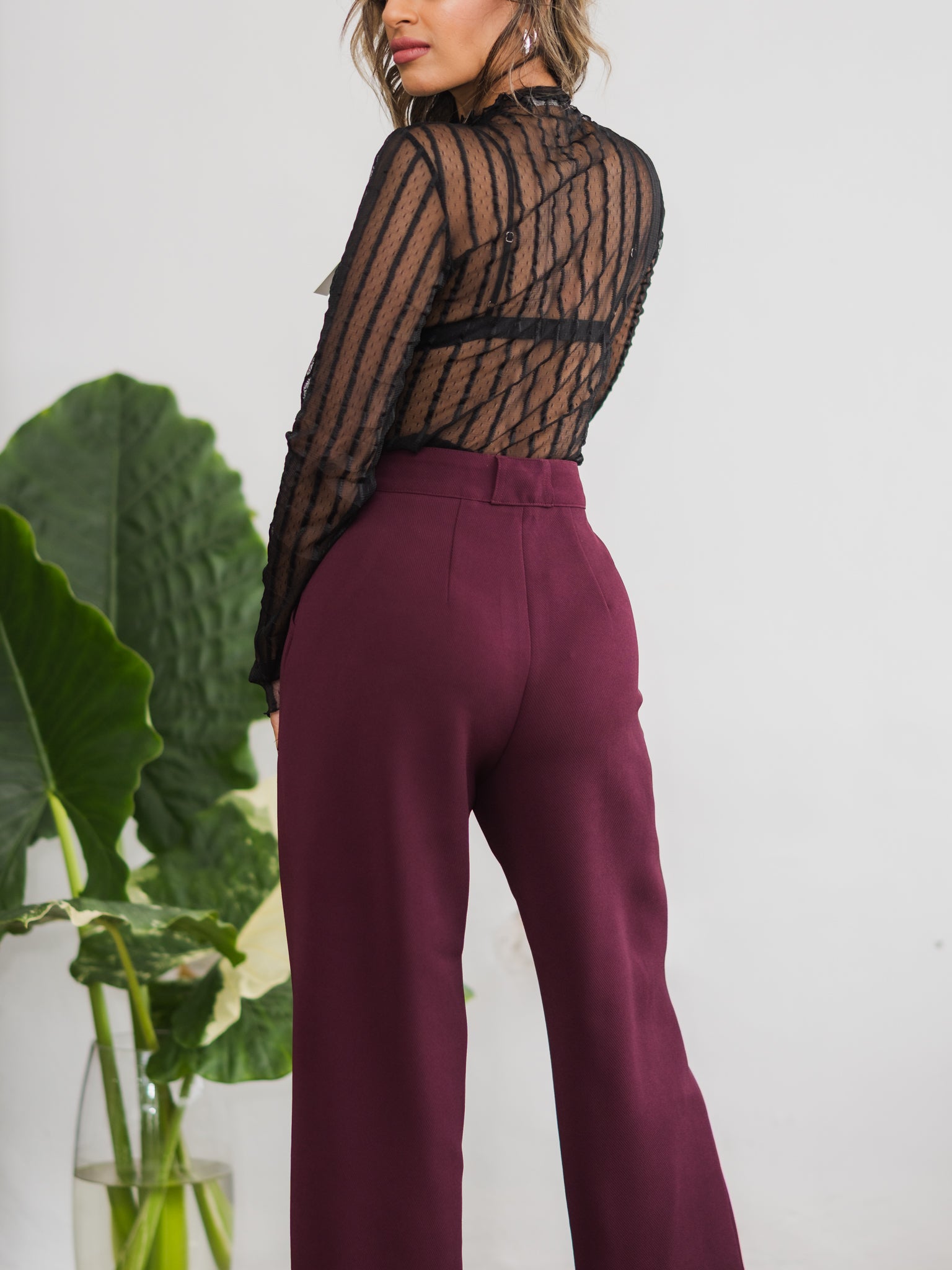 Twilight Plum Wide Leg Trousers