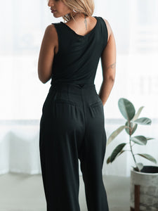 Black high waist trousers